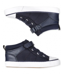 Childrens Place Navy white front Boys Mid Top Sneakers